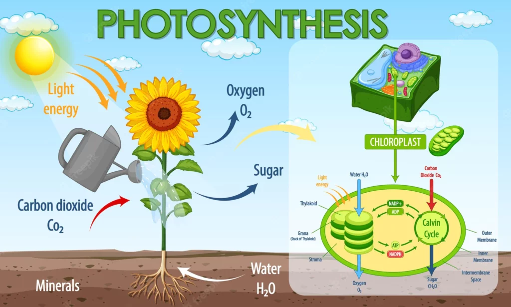 Photosynthesis vs artificial chloroplast 